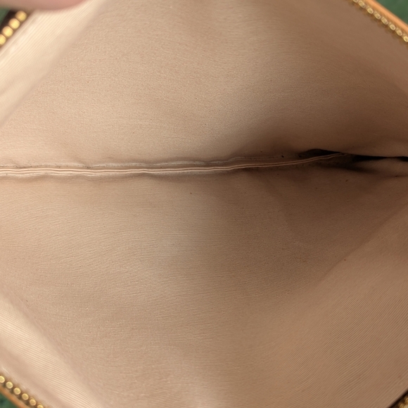 K. Slade Made Tan Leather Tassel Clutch 12" x 9" - Picture 5 of 6